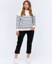 Made in Italy BLACK CAPRI Black Maternity Pants in Stretch Cotton